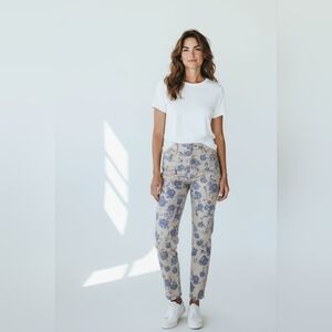 Floral Blue and White Pants